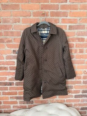 Burberry Quilted Dark Brown Lightweight Shirt Jacket USA small/ medium
